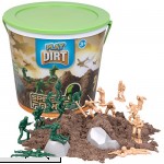 Play Dirt Special Forces Bucket 1.5 Lb Unique Kinetic Dirt-Like Sand For Burying and Digging Fun Includes 16 Army Soldiers and 2 Rock Molds -  B079M8NMGL